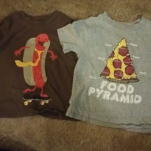 Hot dog and pizza tshirts